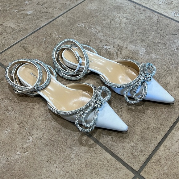 White Strap up Mach Mach Flats - Picture 4 of 8